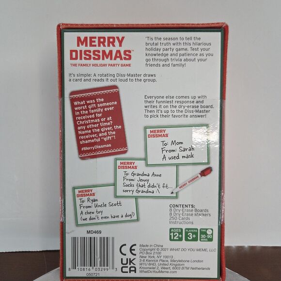 Merry Dissmas Family Holiday Party Game What Do You Meme? 250 Cards Ages 12+ New - Picture 3 of 4